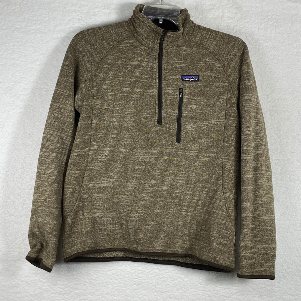 Patagonia Better Sweater 1/4 Zip Fleece Pullover Mens Medium Brown Heathered
